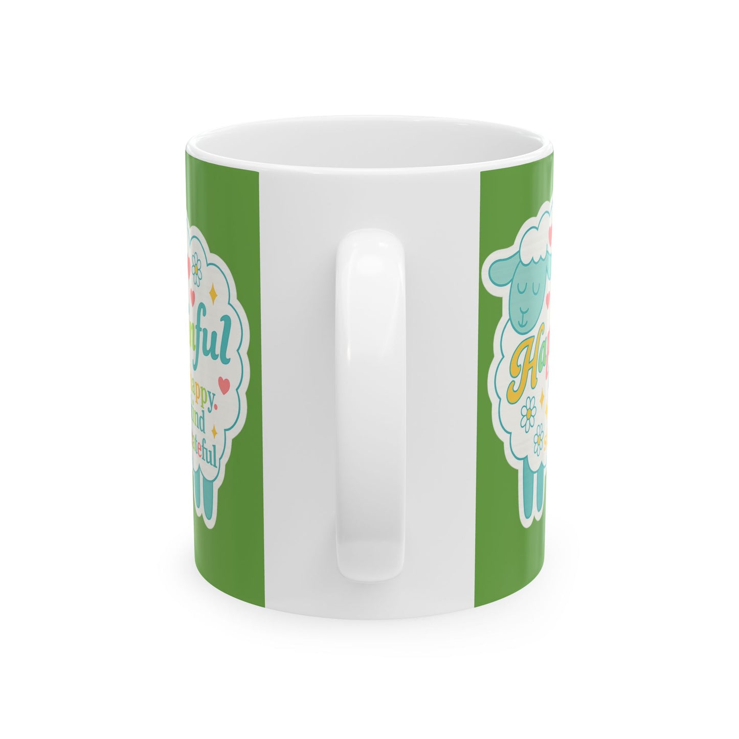 Happy Sheep Mug - Hapkinful Live Happy. Be Kind . Stay Grateful
