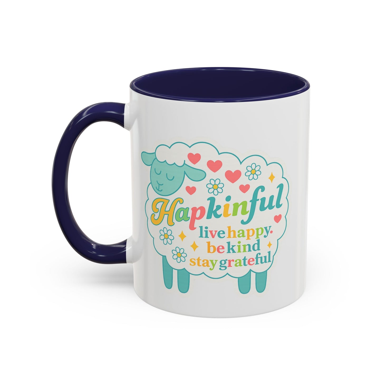 Happy Sheep Mug – Hapkinful Live Happy, Stay Grateful