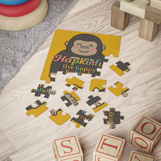 Happy Gorilla Inspirational Kids Jigsaw Puzzle. 30 Pieces. Ages 3 and u7p.