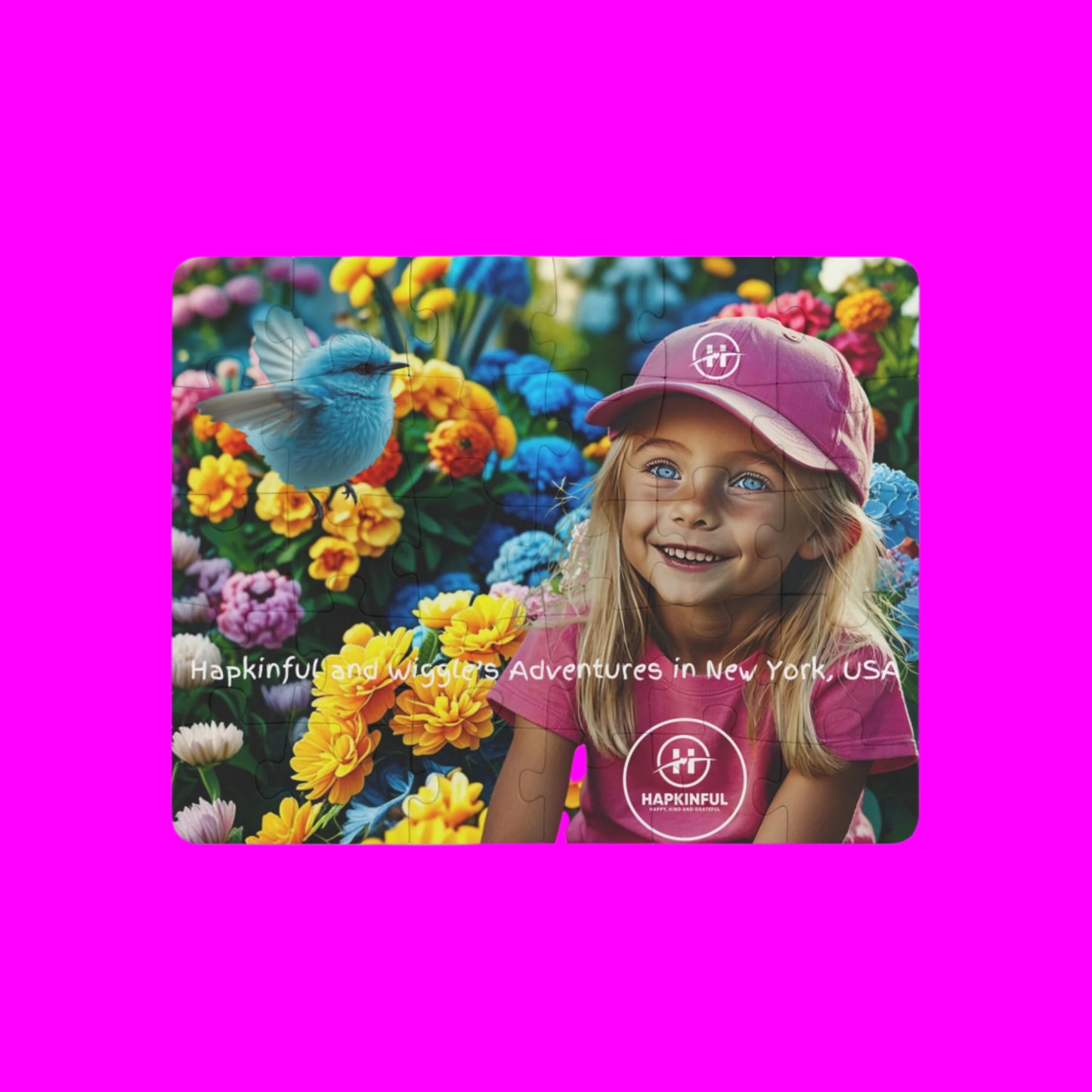 Hapkinful and Wiggle in New York Jigsaw Puzzle. "In the Garden!" 30 Pieces. Ages 3 and up.