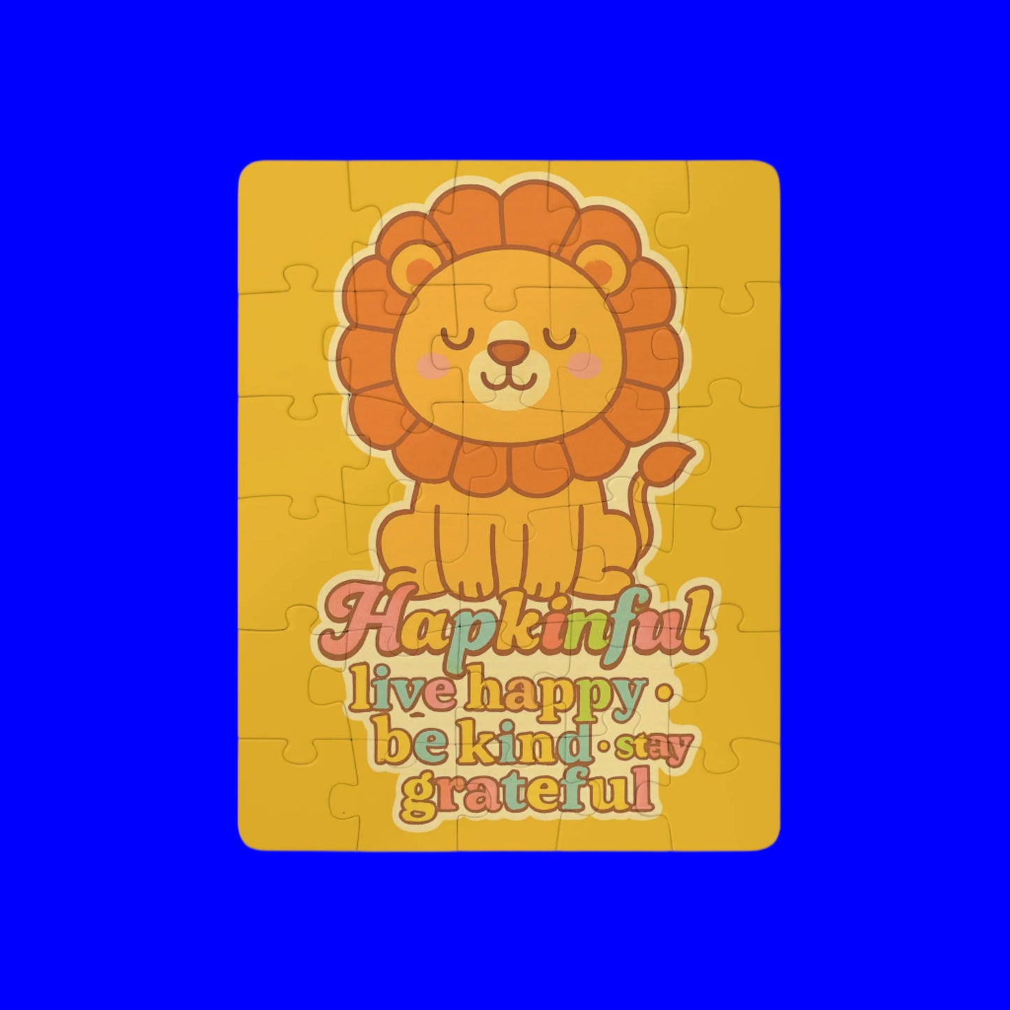 Happy Lion Inspirational Kids Jigsaw Puzzle. 30 Piece. Ages 3 and up.
