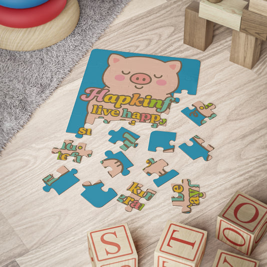 Happy Pig Inspirational Jigsaw Puzzle. 30 Pieces. Ages 3 and up.