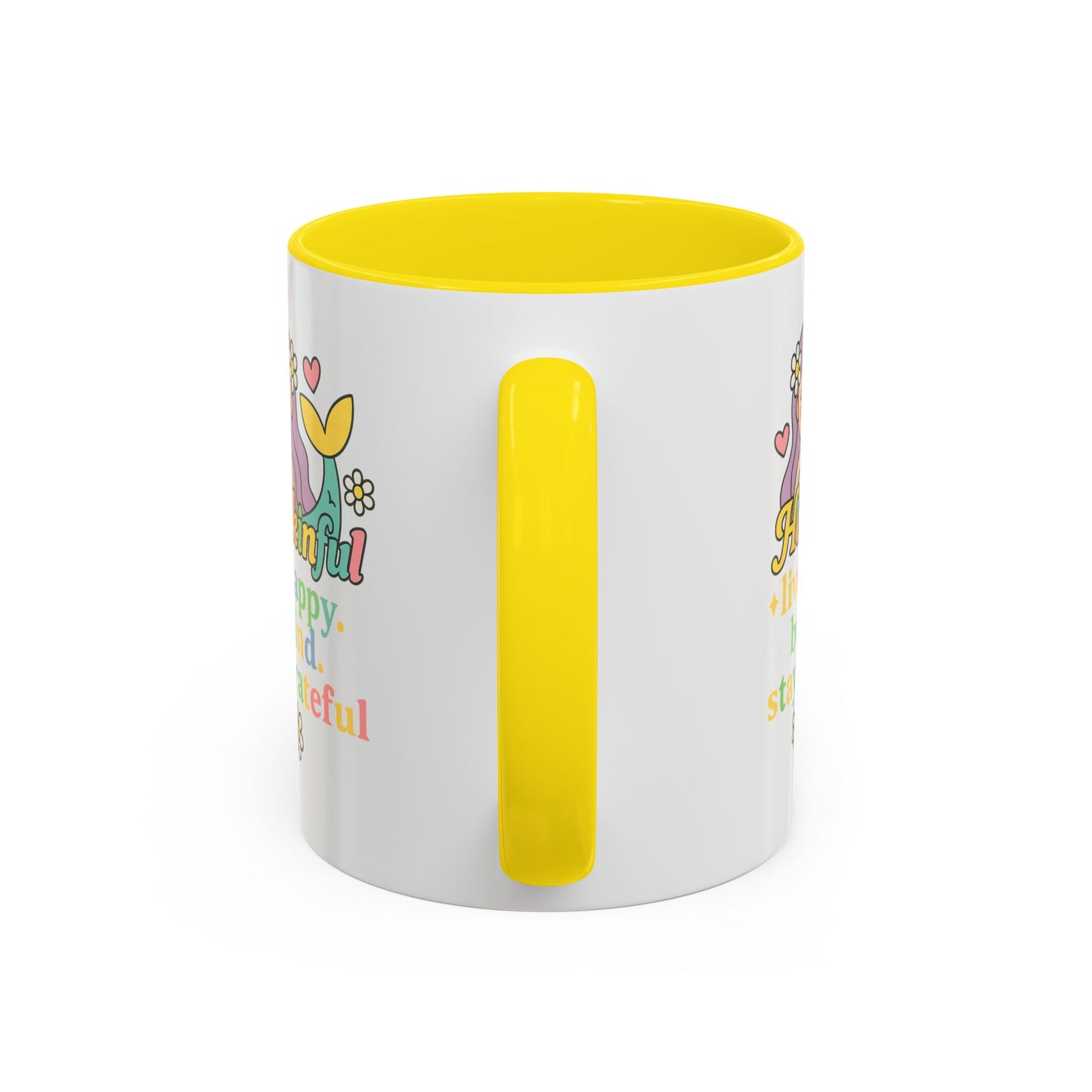 Happy Mermaid Mug - 11 & 15oz - Hapkinful Live Happy, Be Kind, Stay Grateful