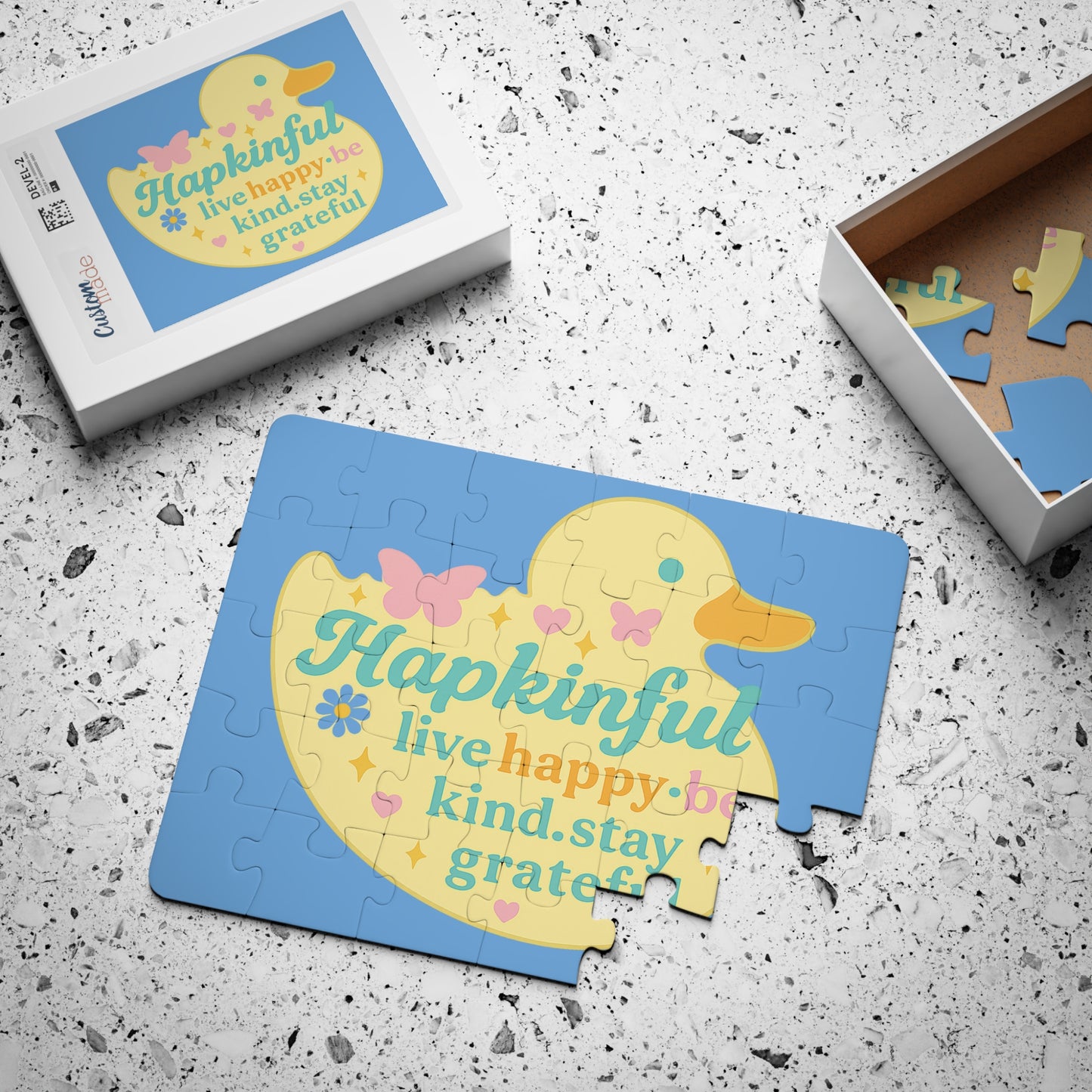 Happy Duck Inspirational Kids Jigsaw Puzzle. 30 Piece. Ages 3 and up.