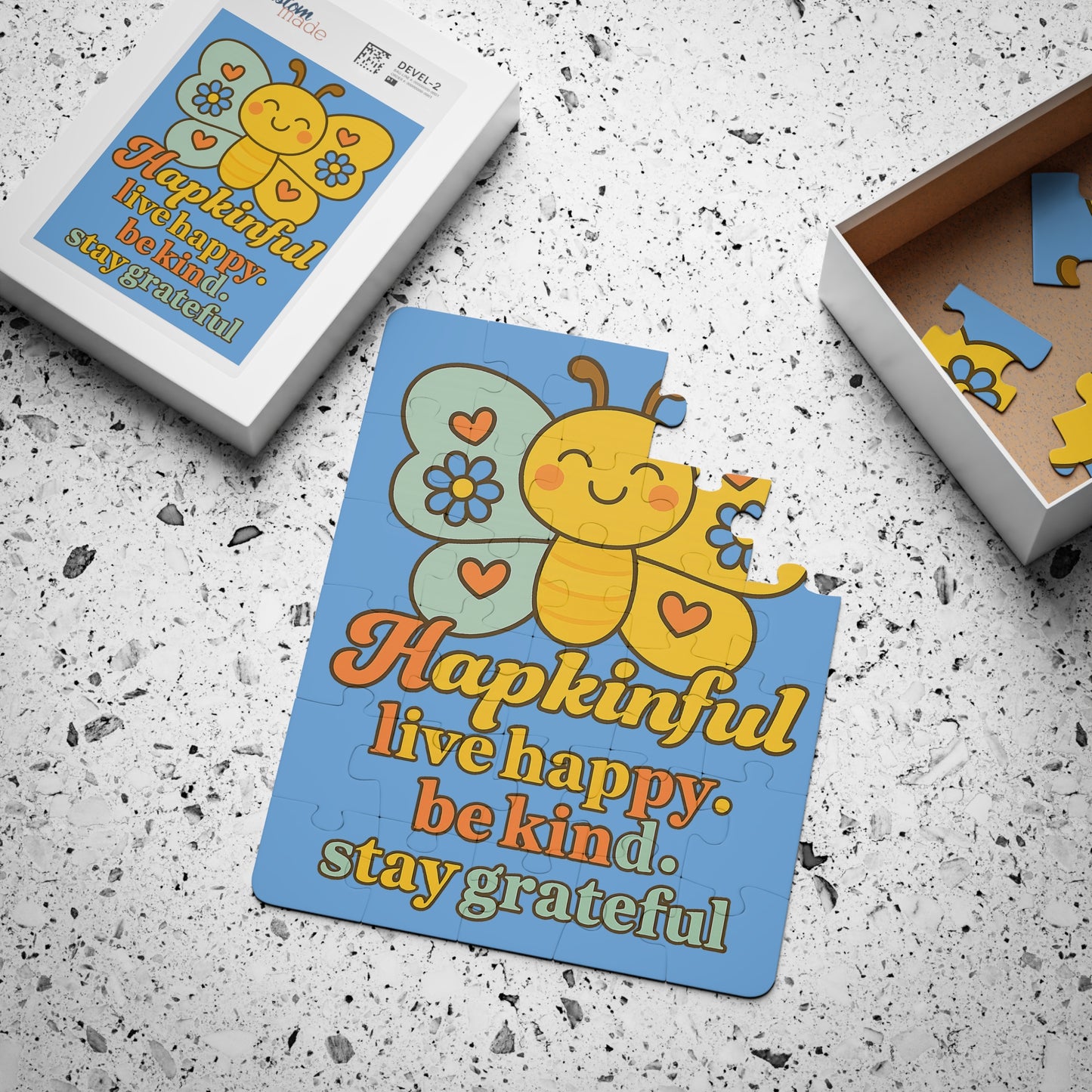 Happy Butterfly Inspirational Kids Jigsaw Puzzle. 30 Piece. Ages 3 nd up.