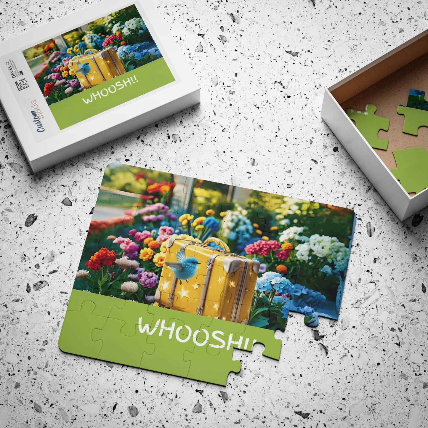 Hapkinful and Wiggle Jigsaw Puzzle. "Whoosh Garden!" 30 Pieces. Ages 3 and up.