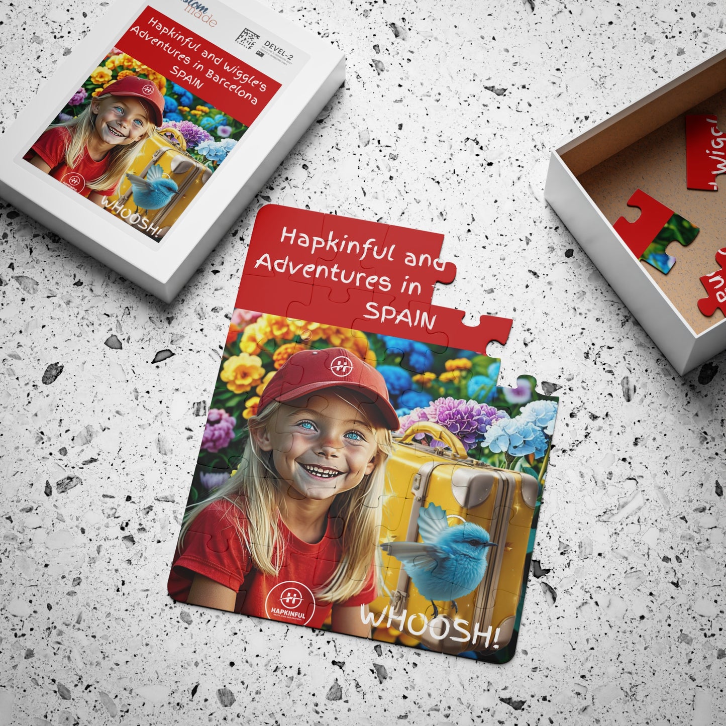 Hapkinful and Wiggle Barcelona Jigsaw Puzzle. 30 Pieces. Ages 3 and up.