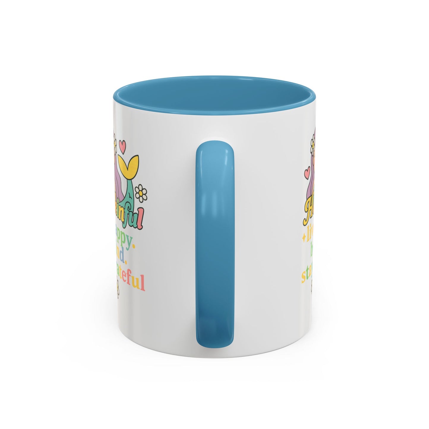 Happy Mermaid Mug - 11 & 15oz - Hapkinful Live Happy, Be Kind, Stay Grateful