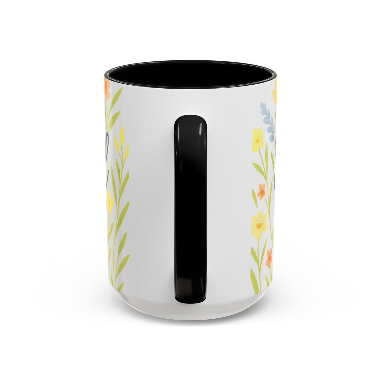 Hapkinful Wildflower Mugs. Inspirational Floral Coffee Mug - 'Live Happy, Be Kind, Stay Grateful'