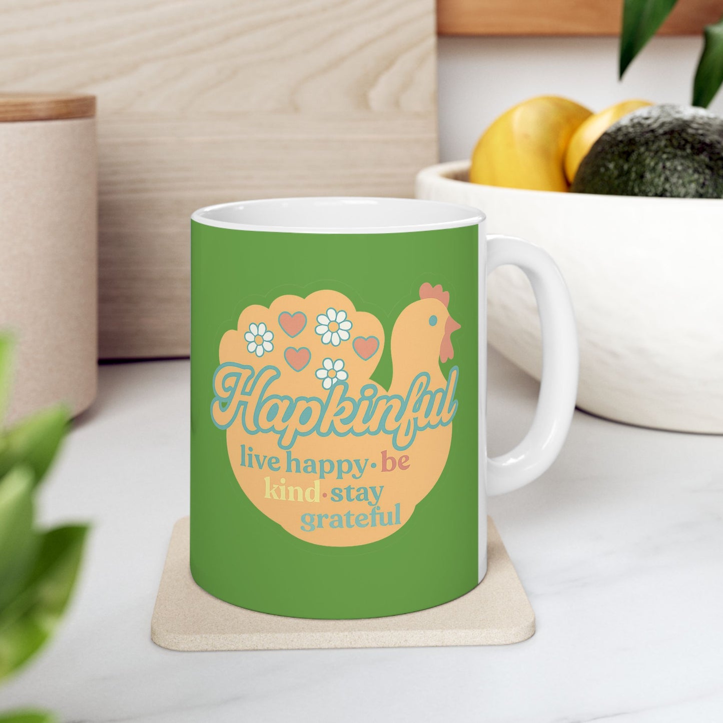 Happy Turkey Mug Hapkinful Live Happy . Be Kind . Stay Kind 11 oz