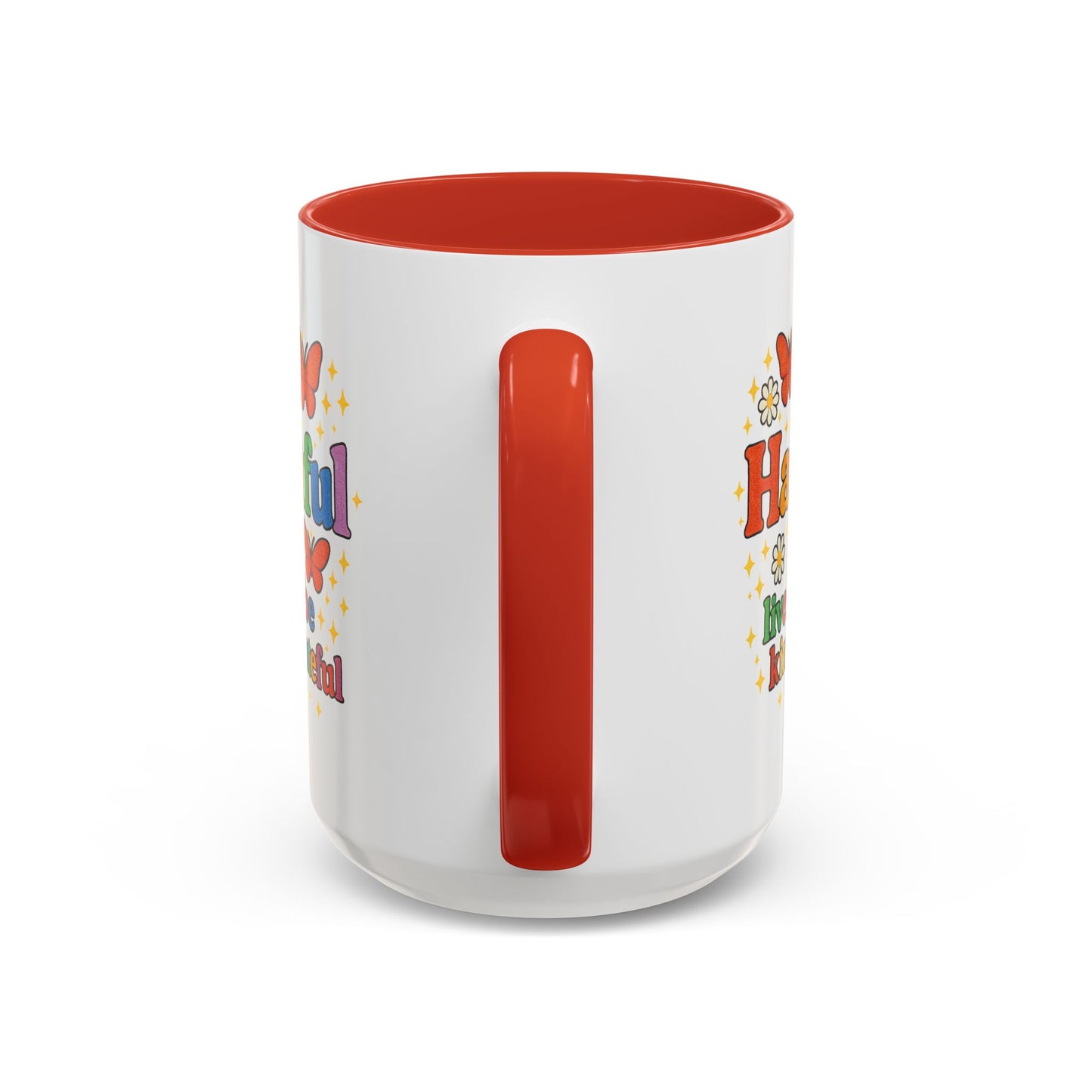 Happy Groovy Butterfly Mug - Hapkinful - Live Happy Be Kind Stay Grateful 11 oz 15 oz
