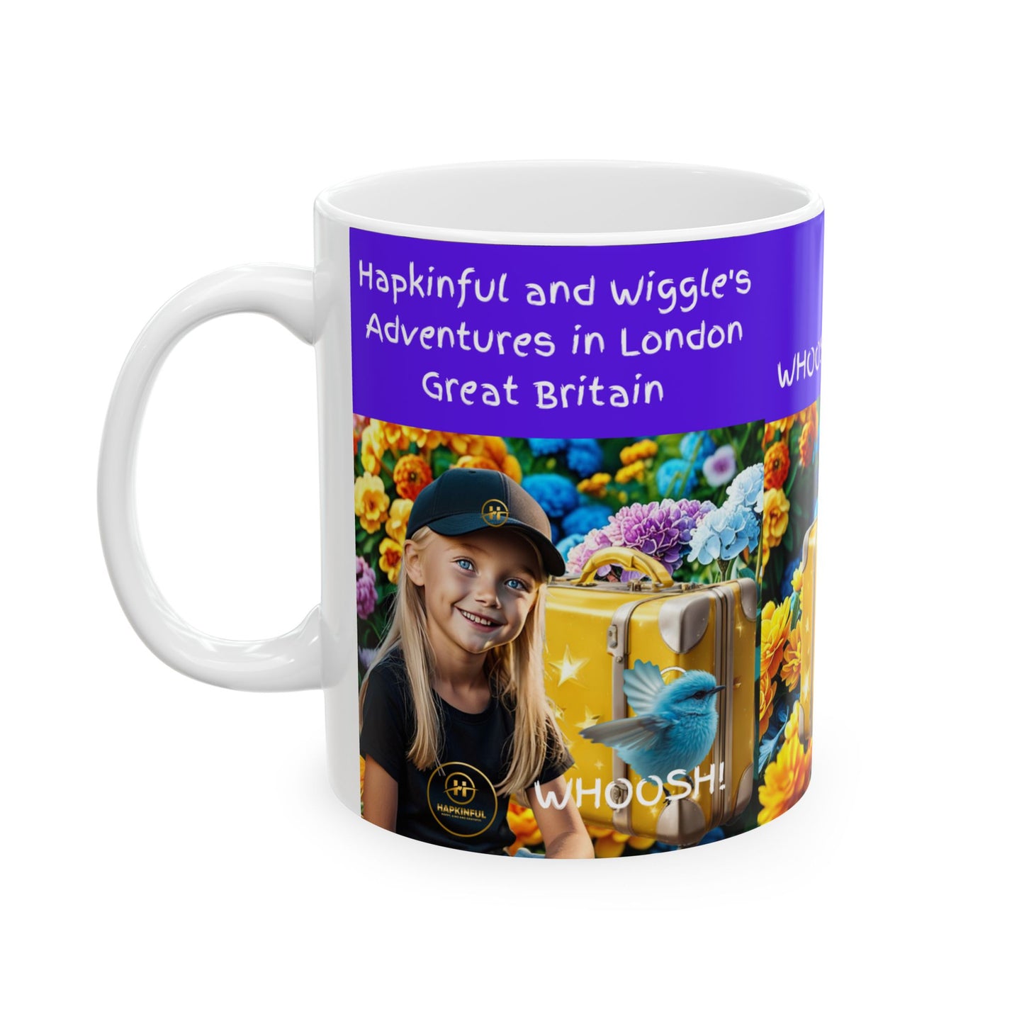 Hapkinful and Wiggle London Ceramic Mug, (11oz)