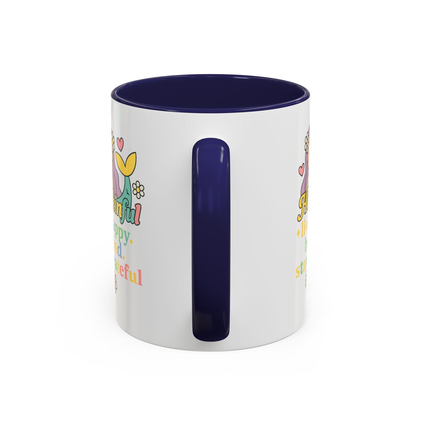 Happy Mermaid Mug - 11 & 15oz - Hapkinful Live Happy, Be Kind, Stay Grateful