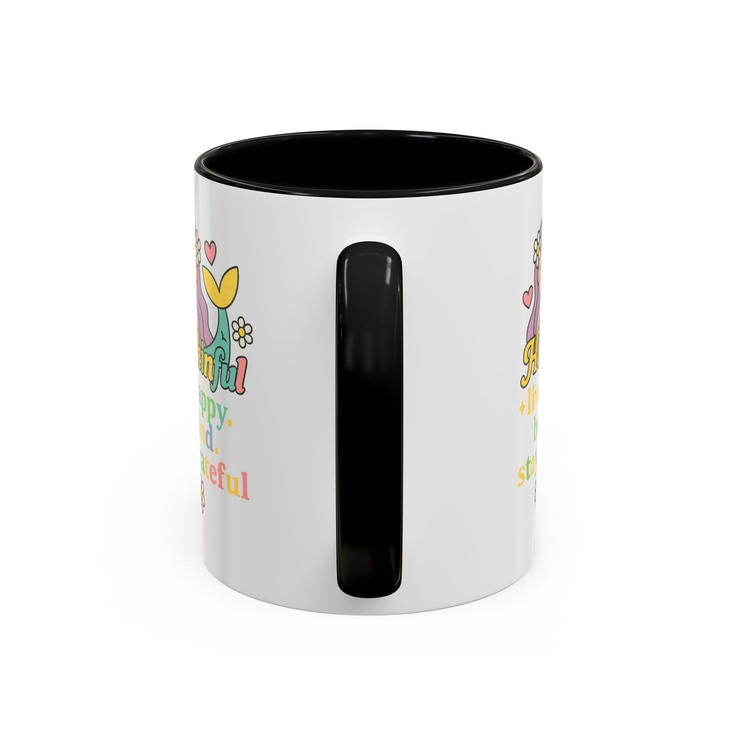 Happy Mermaid Mug - 11 & 15oz - Hapkinful Live Happy, Be Kind, Stay Grateful