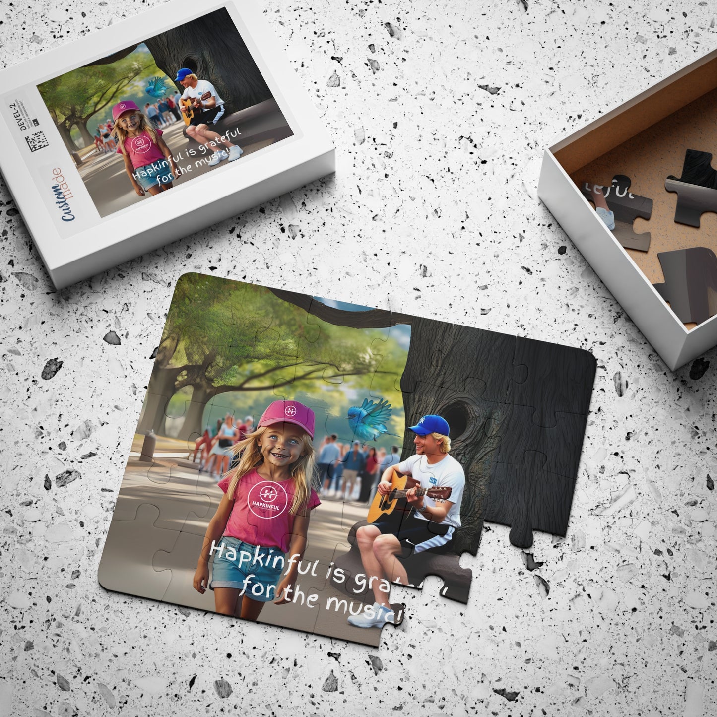 Hapkinful and Wiggle in New York Jigsaw Puzzle. "Beautiful Music!" 30 Pieces. Ages 3 and up.