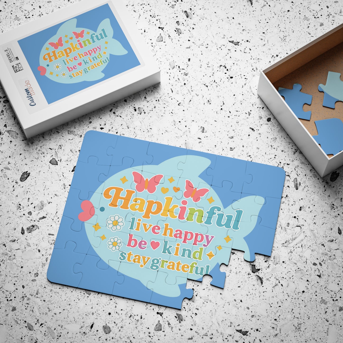 Happy Fish Inspirational Kids Jigsaw Puzzle. 30 Piece. Ages 3 and up.