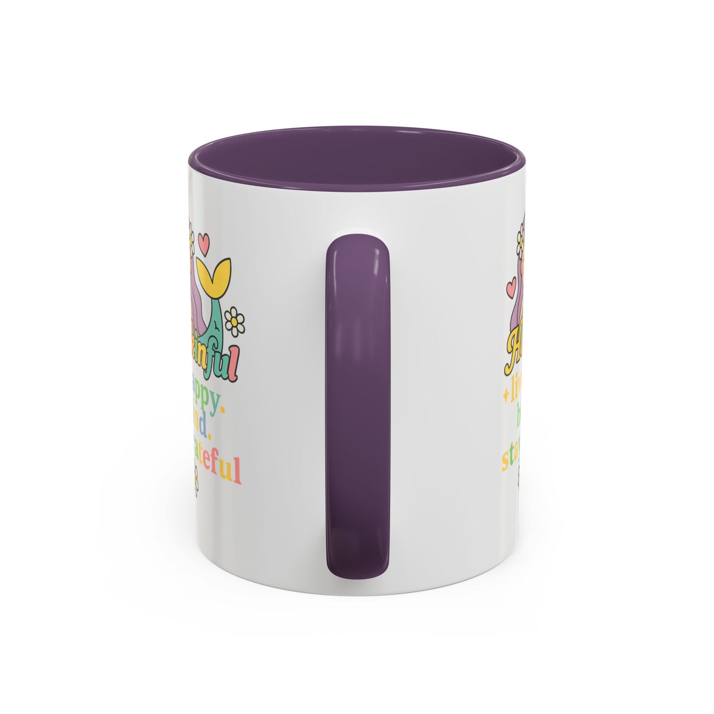 Happy Mermaid Mug - 11 & 15oz - Hapkinful Live Happy, Be Kind, Stay Grateful