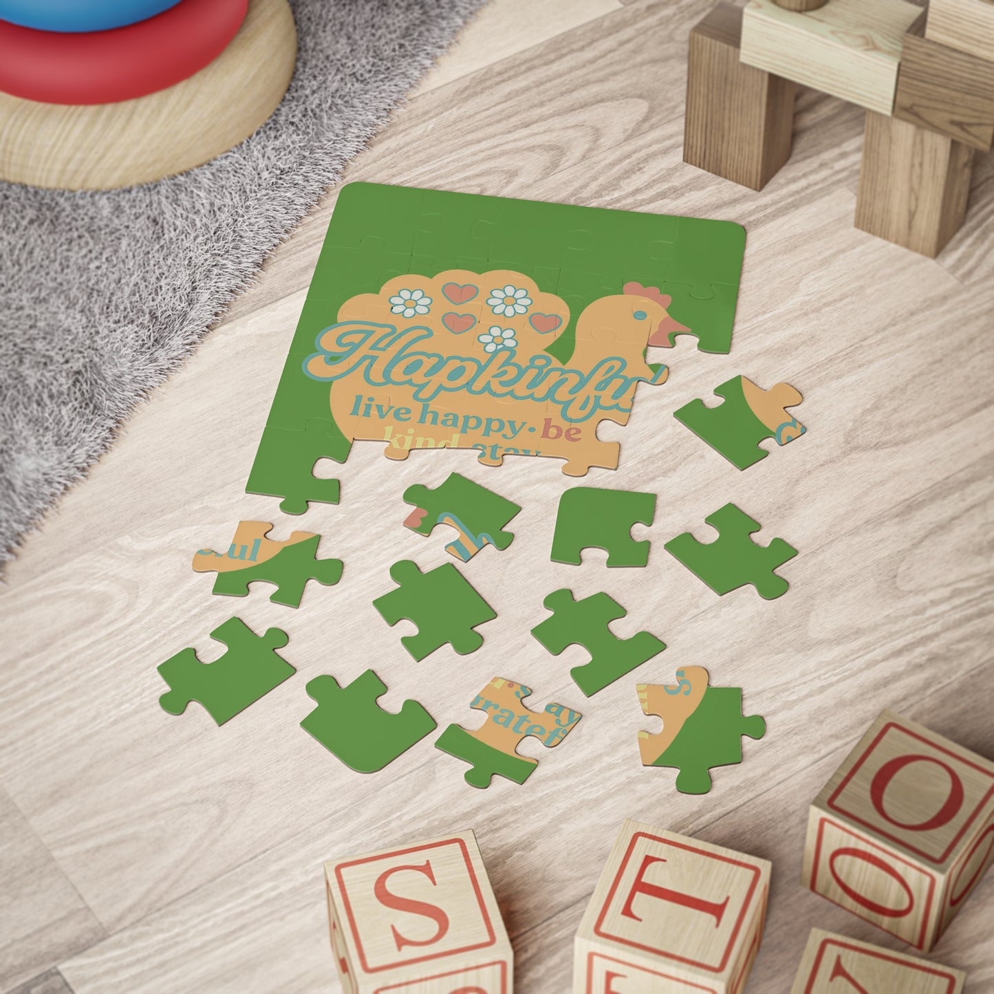 Happy Turkey Inspirational Kids Jigsaw Puzzle. 30 Piece. Ages 3 and up.