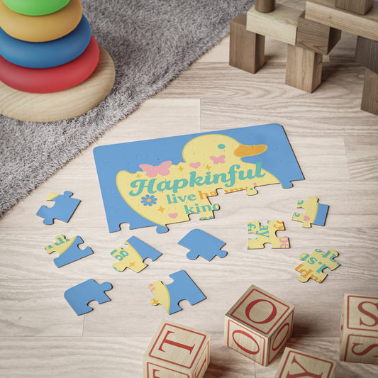 Happy Duck Inspirational Kids Jigsaw Puzzle. 30 Piece. Ages 3 and up.