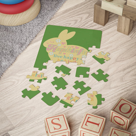 Happy Rabbit Inspirational Jigsaw Puzzle. 30 Piece. Ages 3 and up.