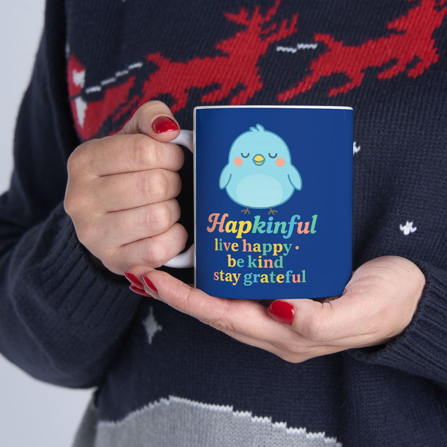 Happy Bird Mug - Hakinful Live Happy, Be Kind , Stay Grateful