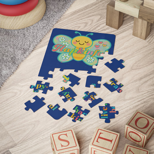 Happy Butterfly Inspirational Kids Jigsaw Puzzle. 30 Pieces. Ages 3 and up.