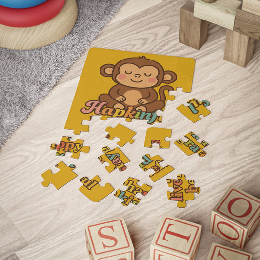 Happy Monkey Inspirational Kids Jigsaw Puzzle. 30 Pieces. Ages 3 and up.
