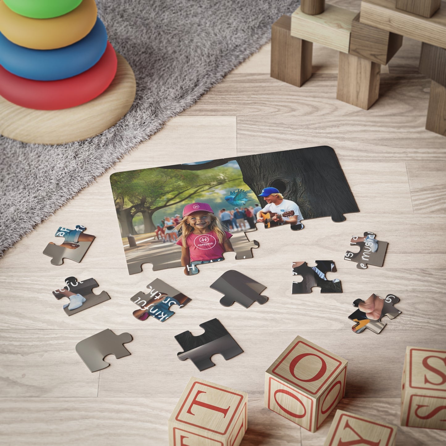 Hapkinful and Wiggle in New York Jigsaw Puzzle. "Beautiful Music!" 30 Pieces. Ages 3 and up.