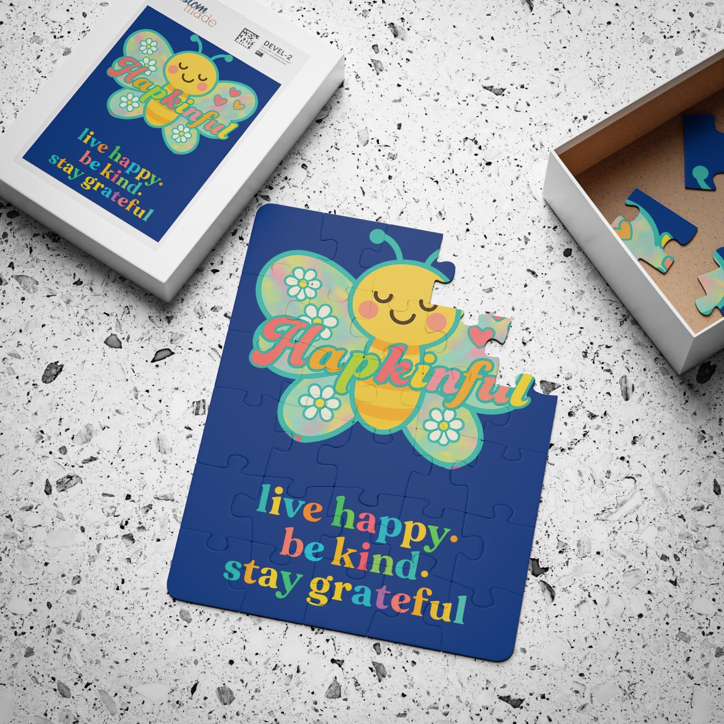 Happy Butterfly Inspirational Kids Jigsaw Puzzle. 30 Pieces. Ages 3 and up.
