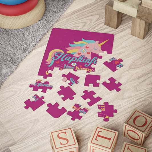 Happy Unicorn Inspirational Kids Jigsaw Puzzle. 30 Pieces. Ages 3 and up