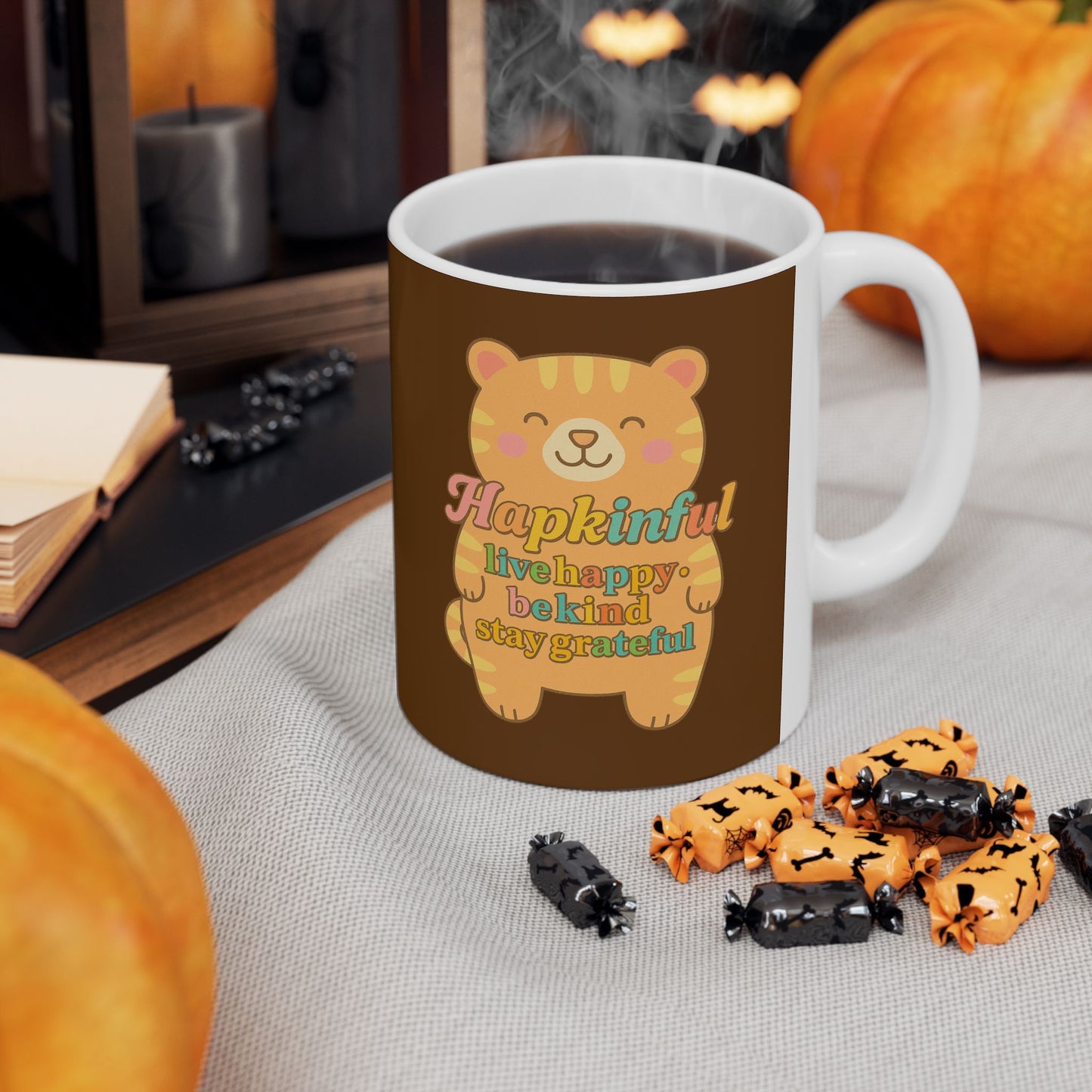 Happy Bear Mug - Hapkinful Live Happy. Be Kind . Stay Grateful