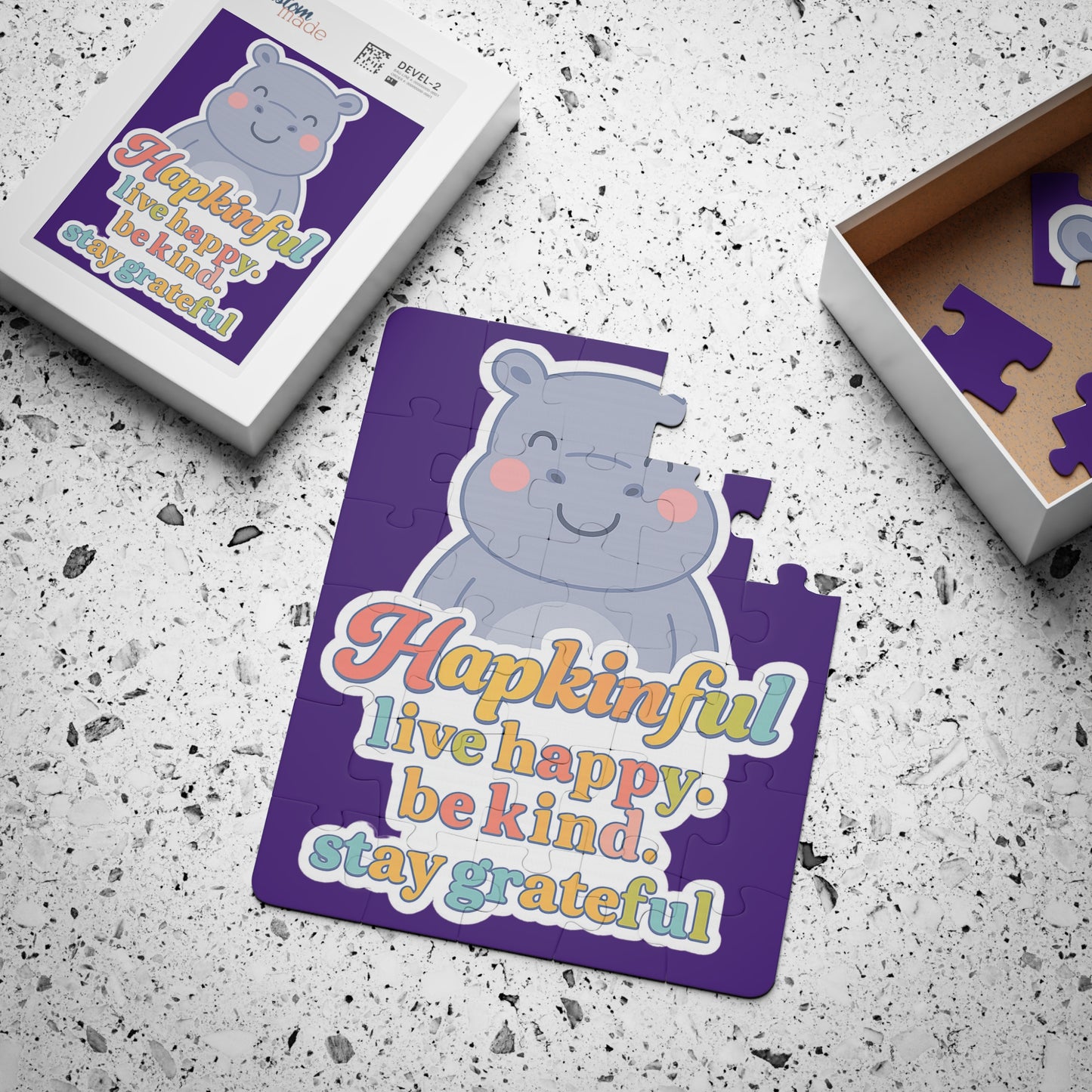 Happy Hippo Inspirational Kids Jigsaw Puzzle. 30 Piece. Aged 3 and up.