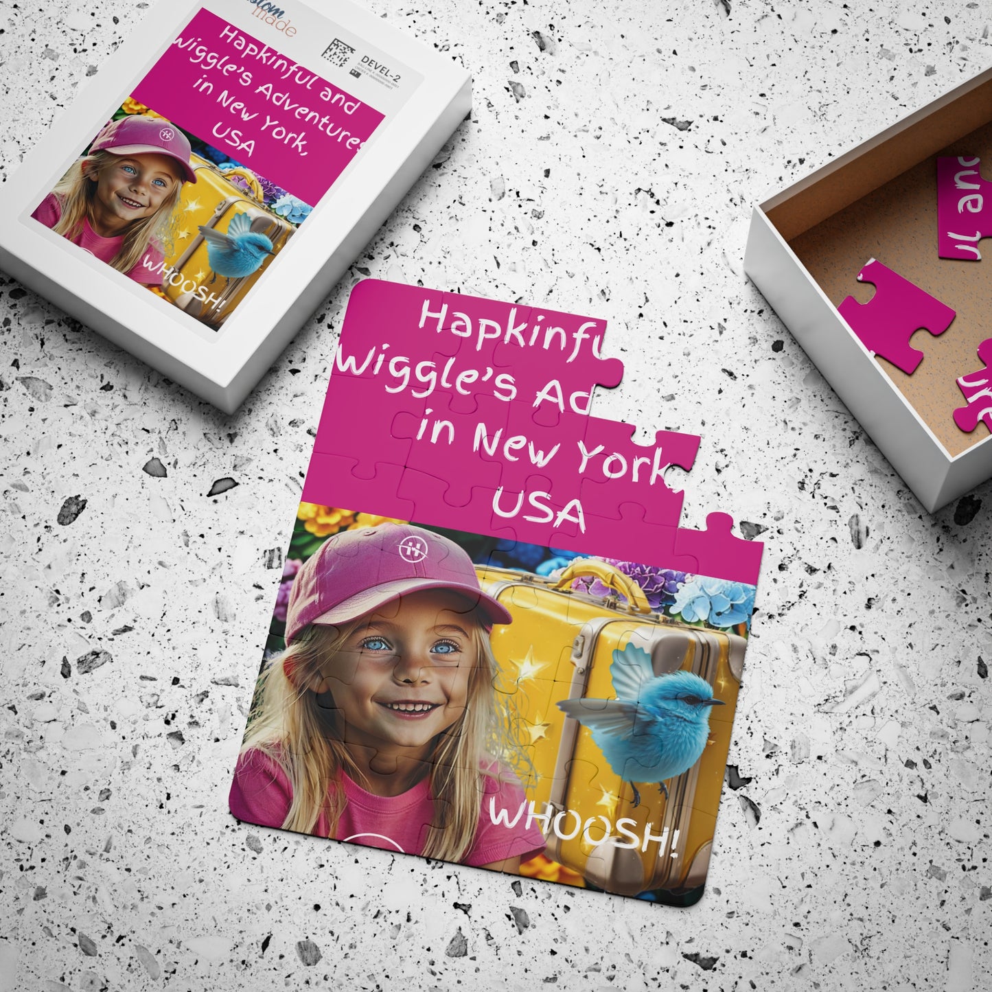Hapkinful and Wiggle in New York Jigsaw Puzzle. 30 Pieces. Ages 3 and up.