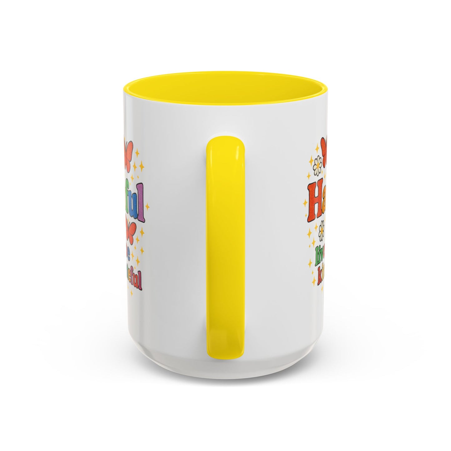 Happy Groovy Butterfly Mug - Hapkinful - Live Happy Be Kind Stay Grateful 11 oz 15 oz