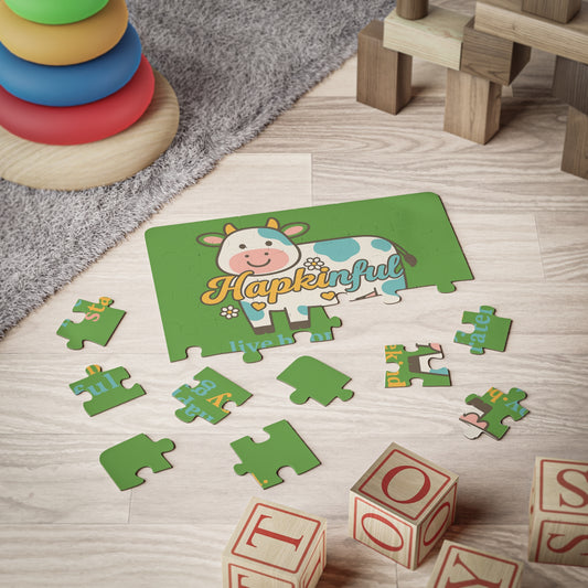 Happy Cow Kid's Inspirational Jigsaw Puzzle. 30 Piece. Ages 3 and up.