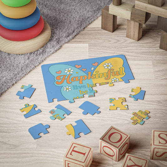 Happy Butterfly Inspirational Kid's Jigsaw Puzzle. 30 Piece. Ages 3 and up.