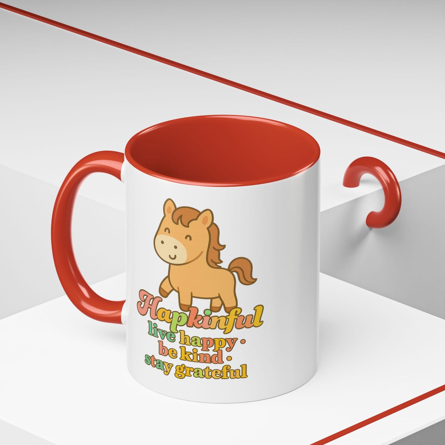 Happy Horse Mug - Live Happy, Be Kind, Stay Grateful 11 oz. 15 oz