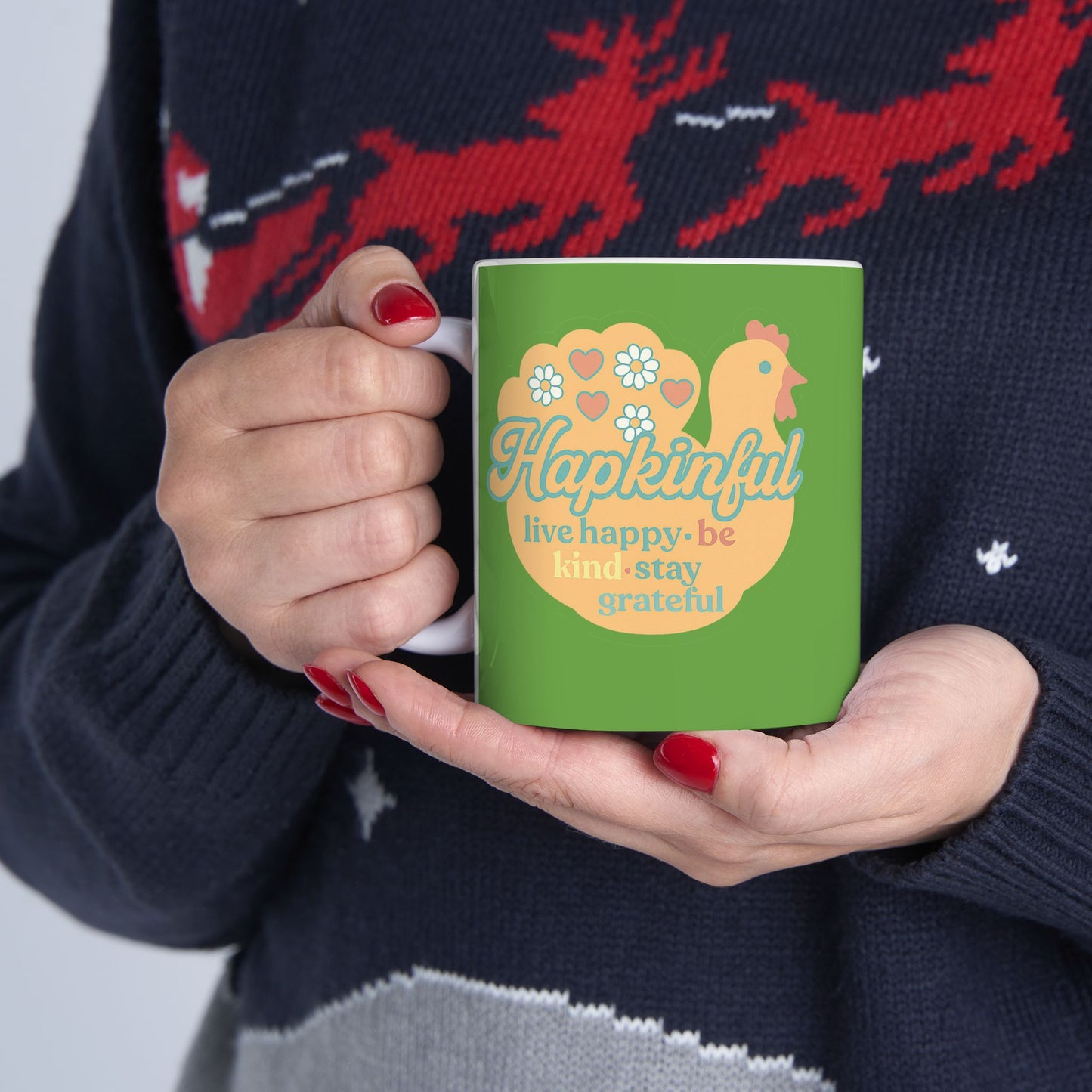 Happy Turkey Mug Hapkinful Live Happy . Be Kind . Stay Kind 11 oz