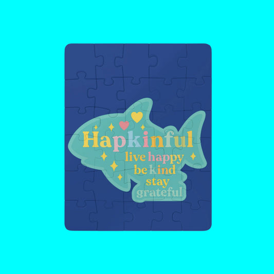 Happy Shark Inspirational Kids Jigsaw Puzzle. 30 Pieces. Ages 3 and up.