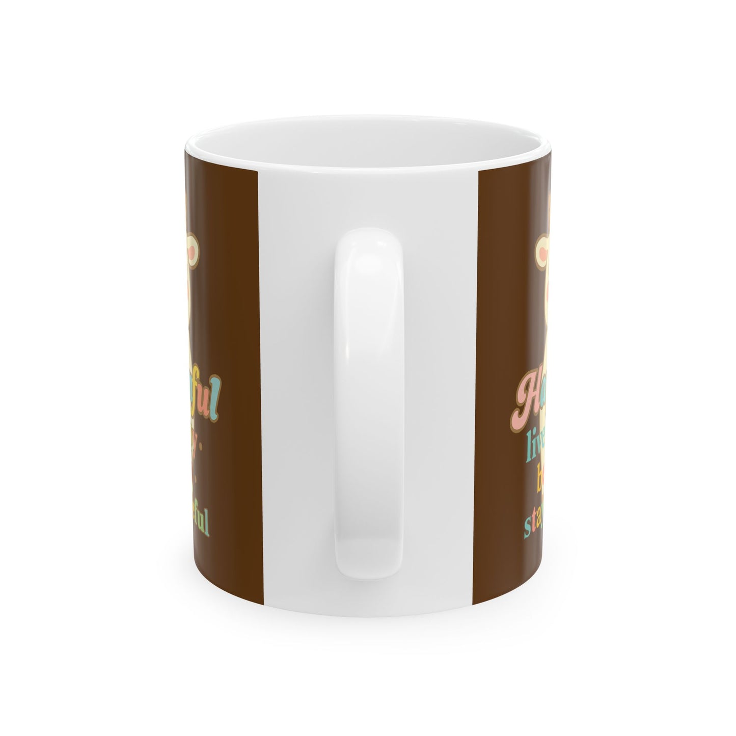 Happy Goat Mug - Hapkinful Live Happy. Be Kind. Stay Grateful. 11oz