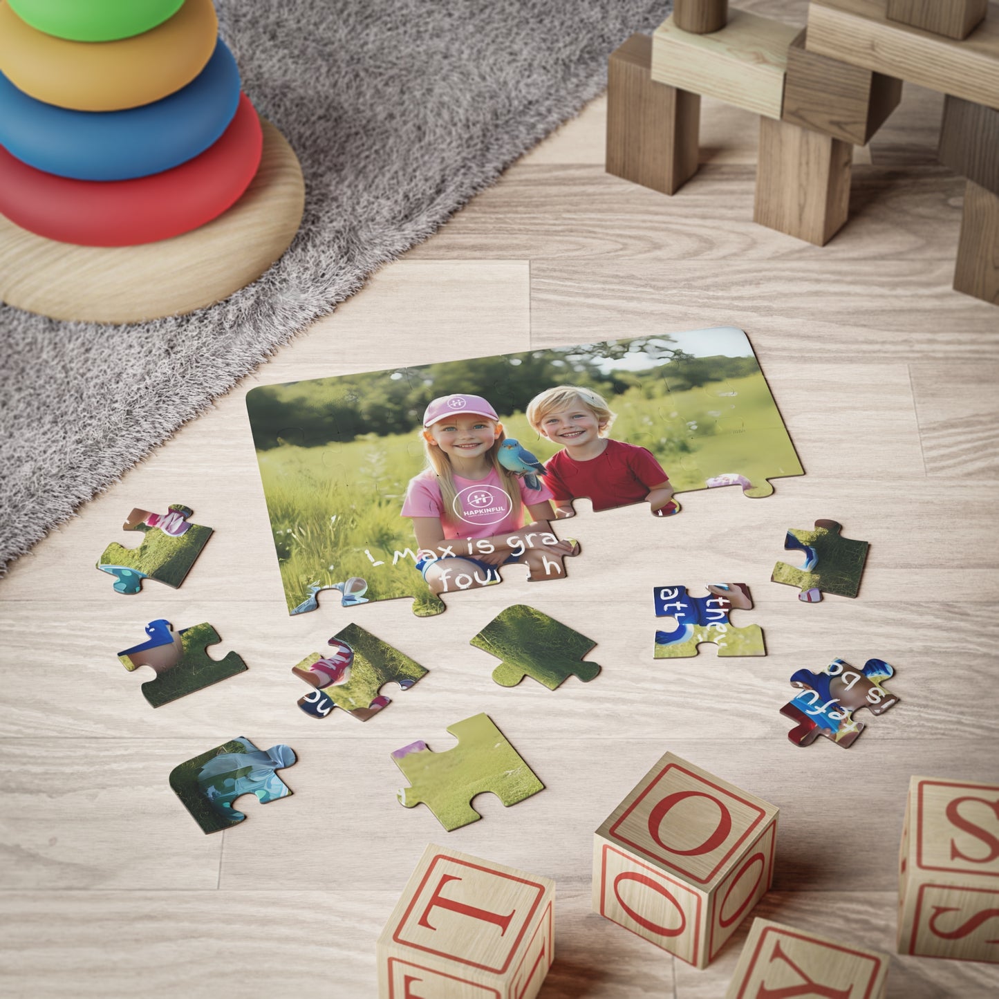 Hapkinful and Wiggle in New York Jigsaw Puzzle. "Max and the boat!" 30 Pieces. Ages 3 and up.
