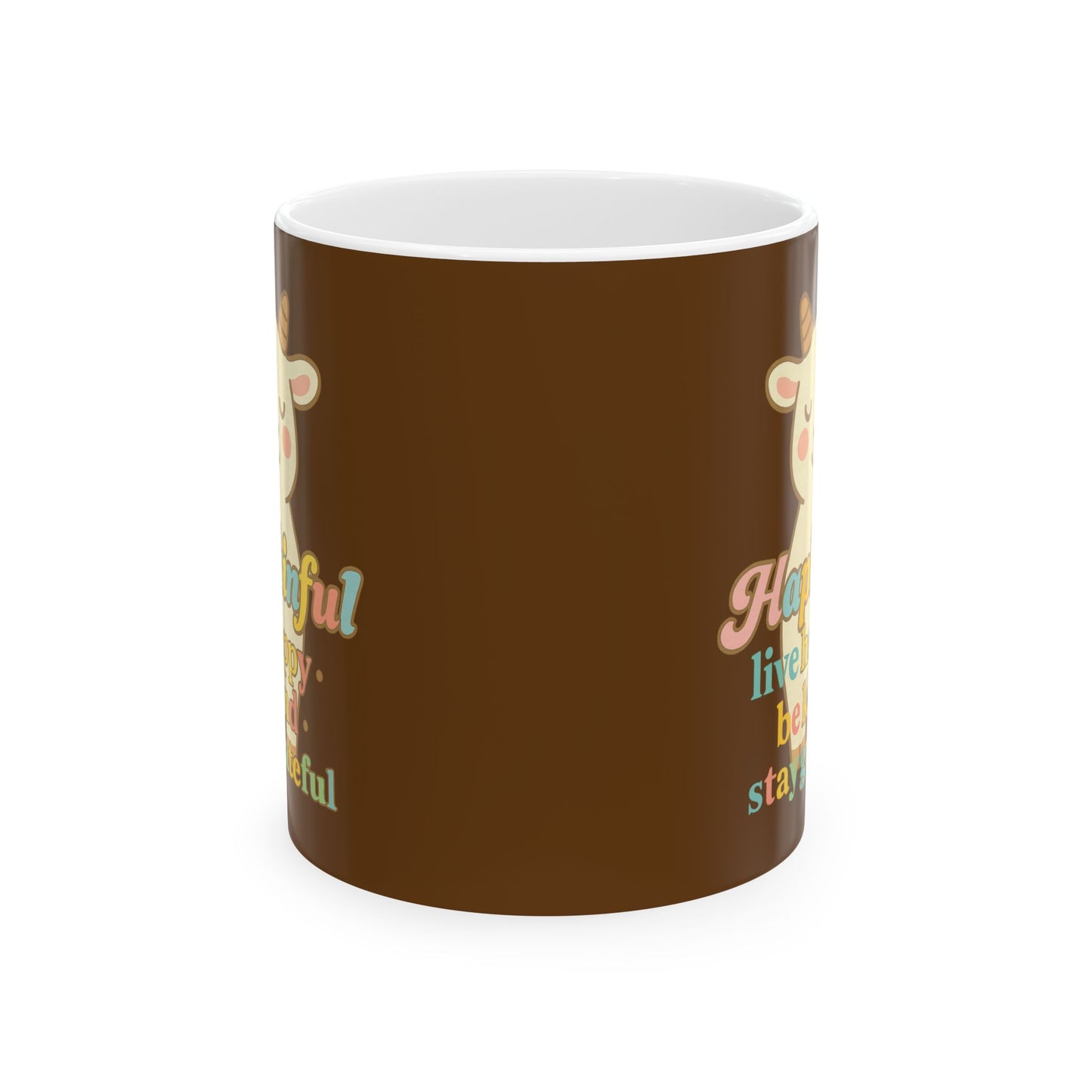 Happy Goat Mug - Hapkinful Live Happy. Be Kind. Stay Grateful. 11oz
