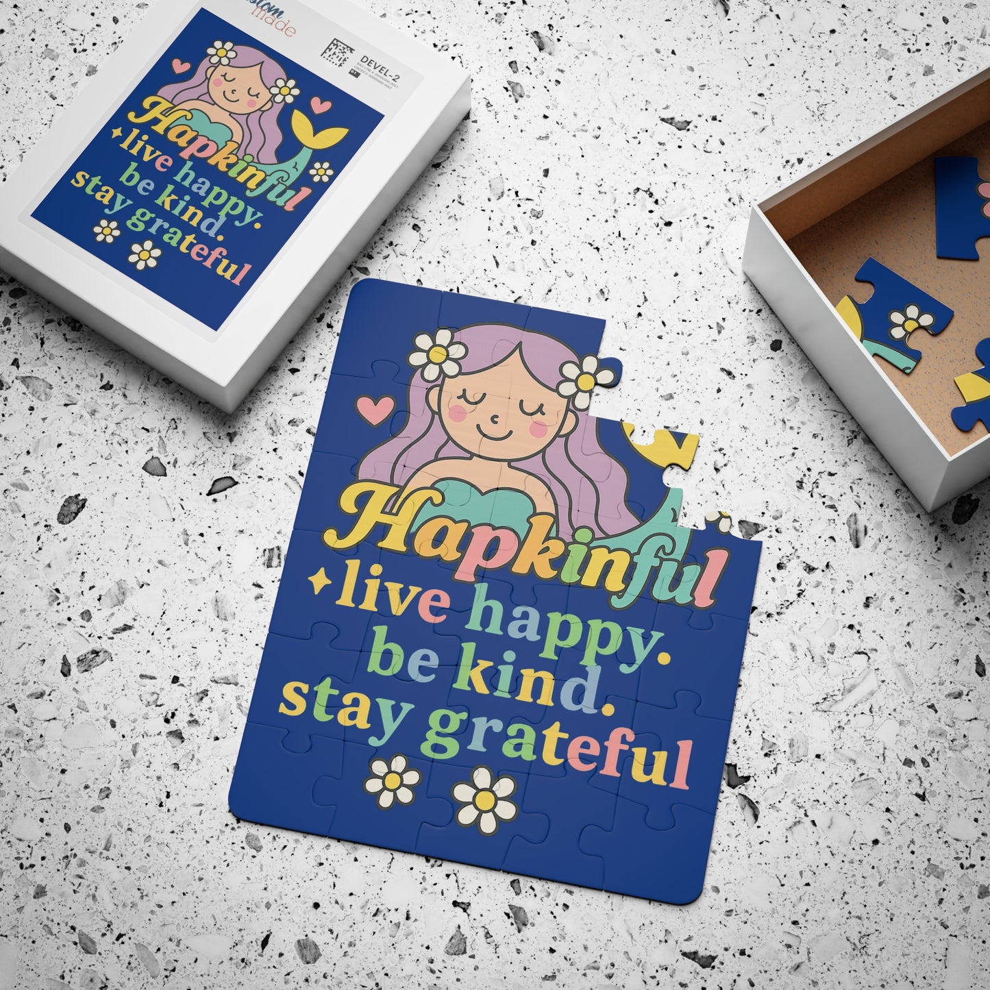 Happy Mermaid Inspirational Jigsaw Puzzle. 30 Piece. Ages 3 and up.