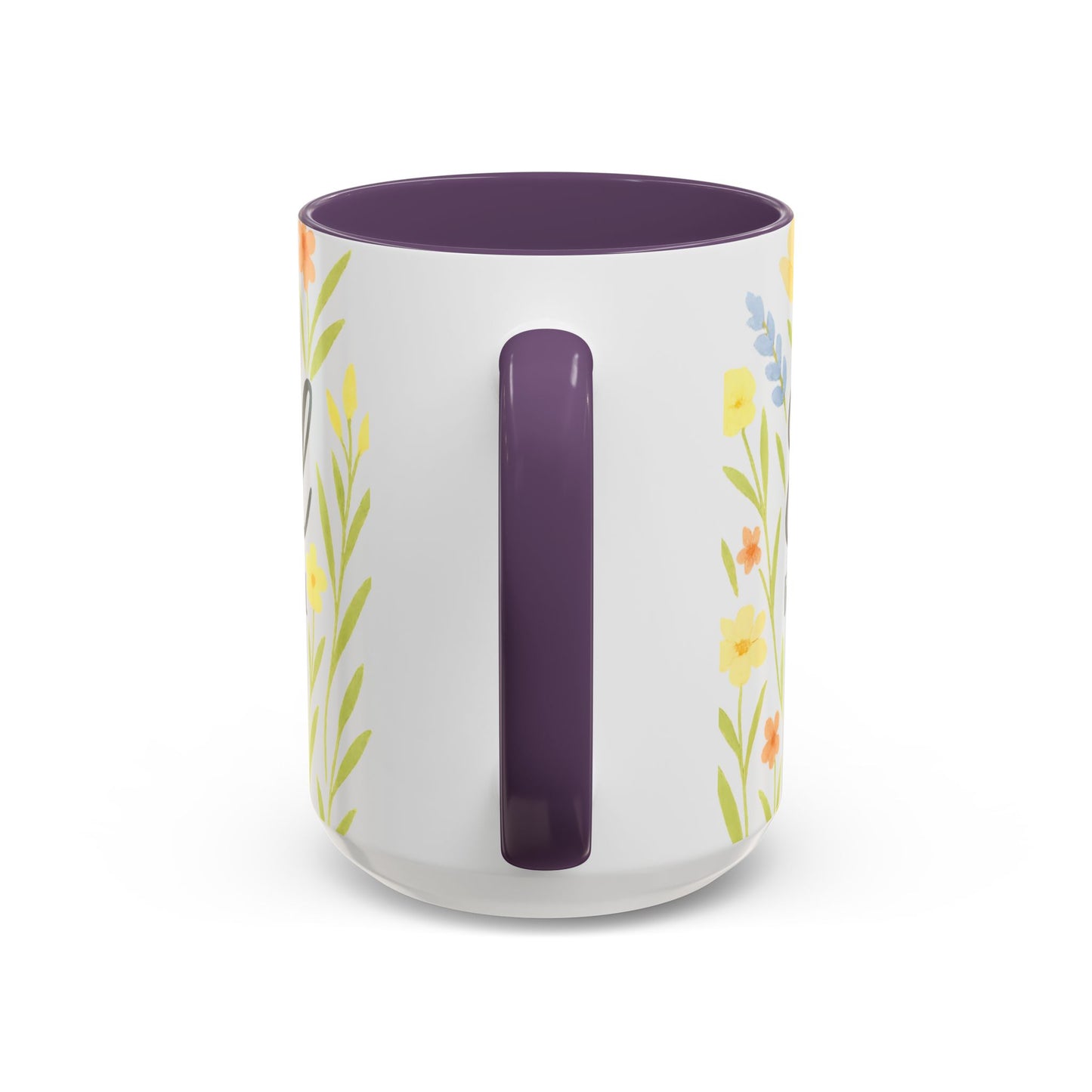 Hapkinful Wildflower Mugs. Inspirational Floral Coffee Mug - 'Live Happy, Be Kind, Stay Grateful'