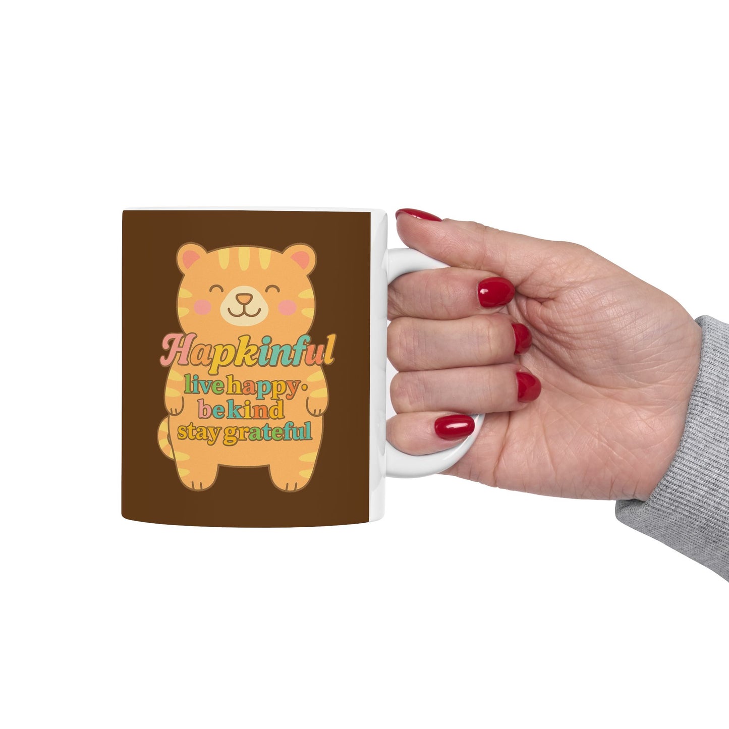 Happy Bear Mug - Hapkinful Live Happy. Be Kind . Stay Grateful
