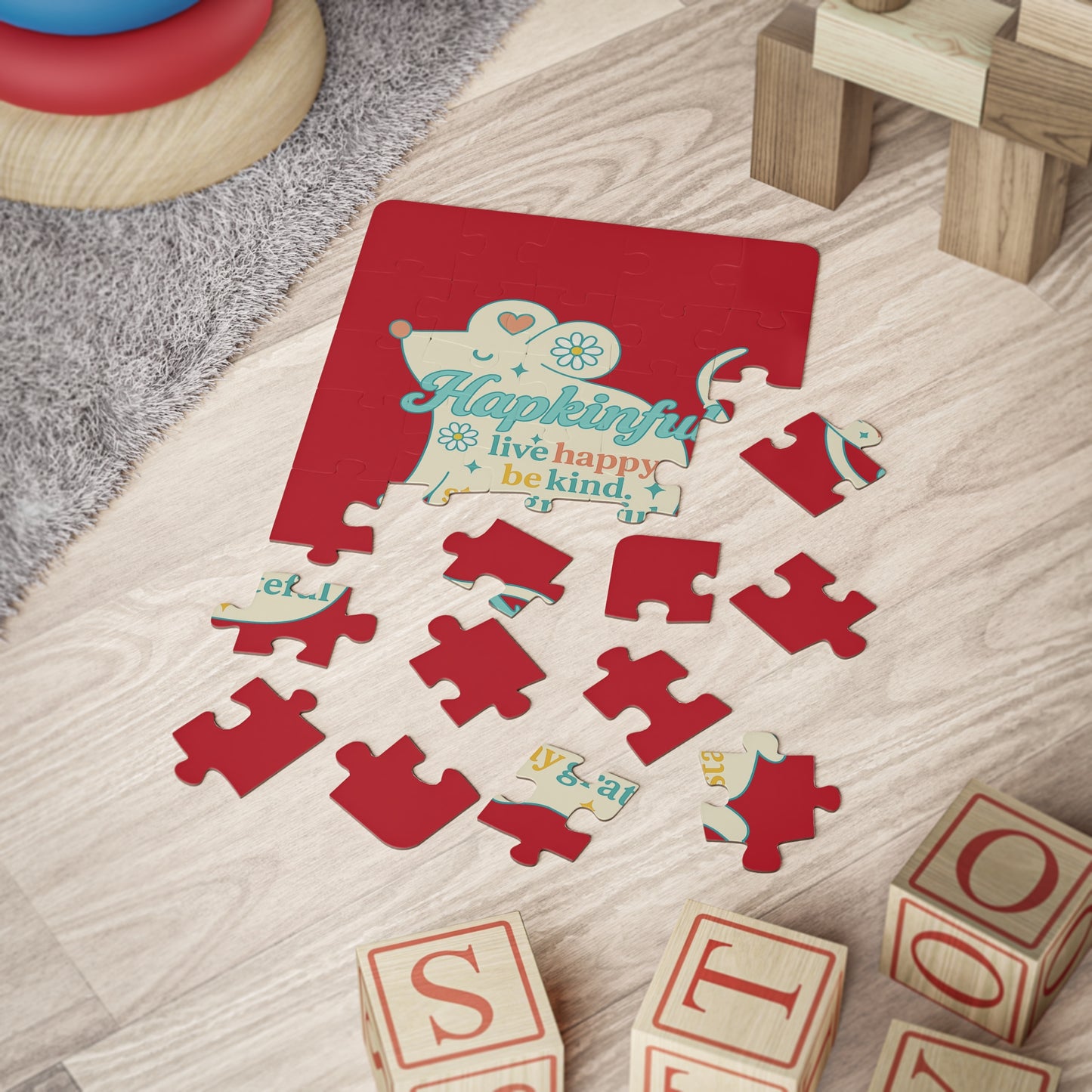 Happy Mouse In spirational Jigsaw Puzzle. 30 Pieces. Ages 3 and up.
