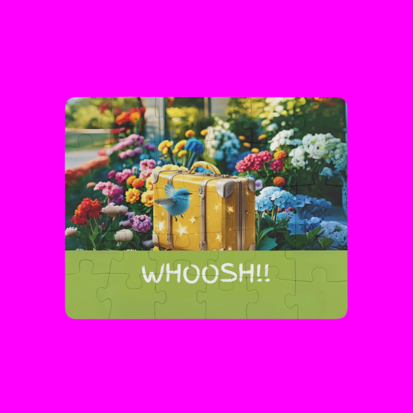 Hapkinful and Wiggle Jigsaw Puzzle. "Whoosh Garden!" 30 Pieces. Ages 3 and up.