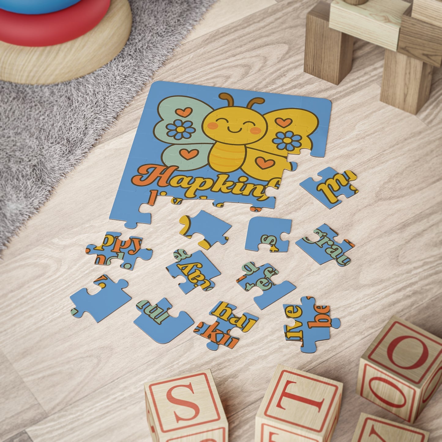 Happy Butterfly Inspirational Kids Jigsaw Puzzle. 30 Piece. Ages 3 nd up.