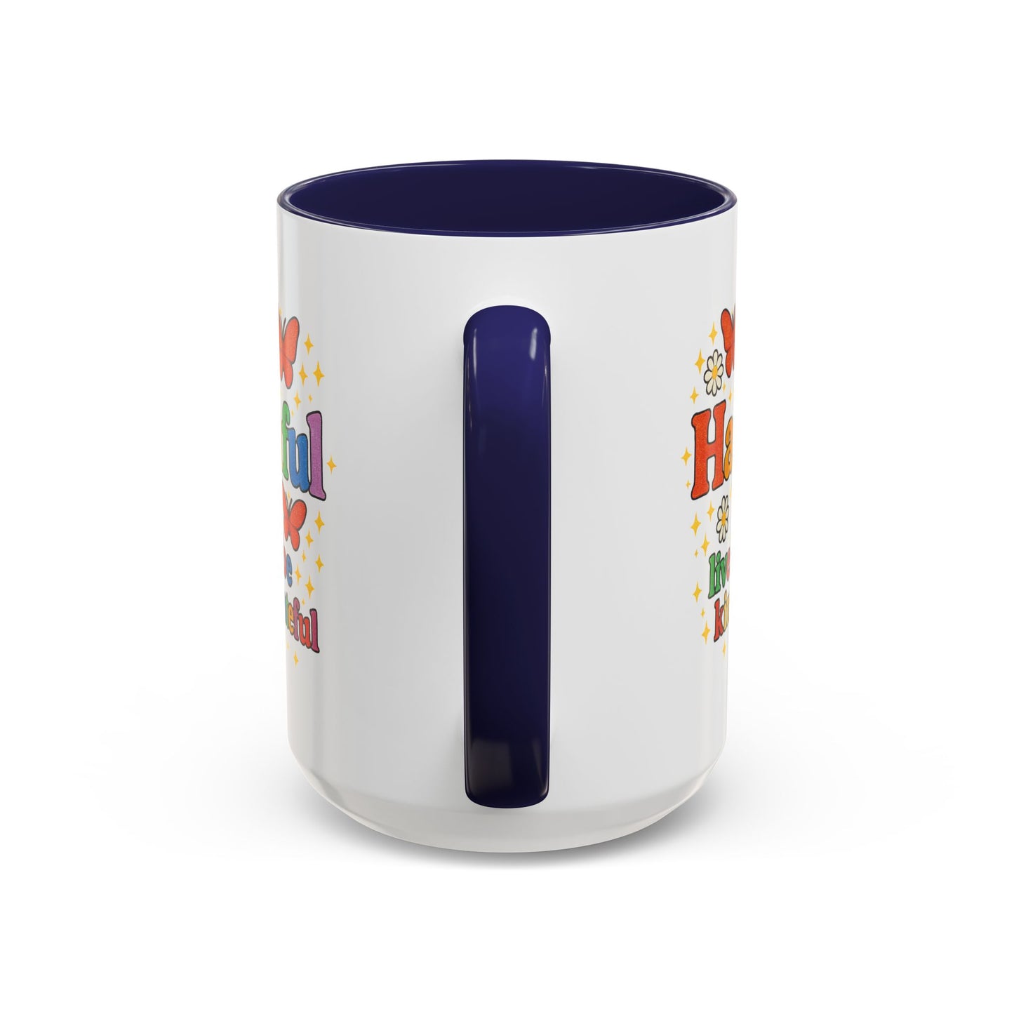 Happy Groovy Butterfly Mug - Hapkinful - Live Happy Be Kind Stay Grateful 11 oz 15 oz