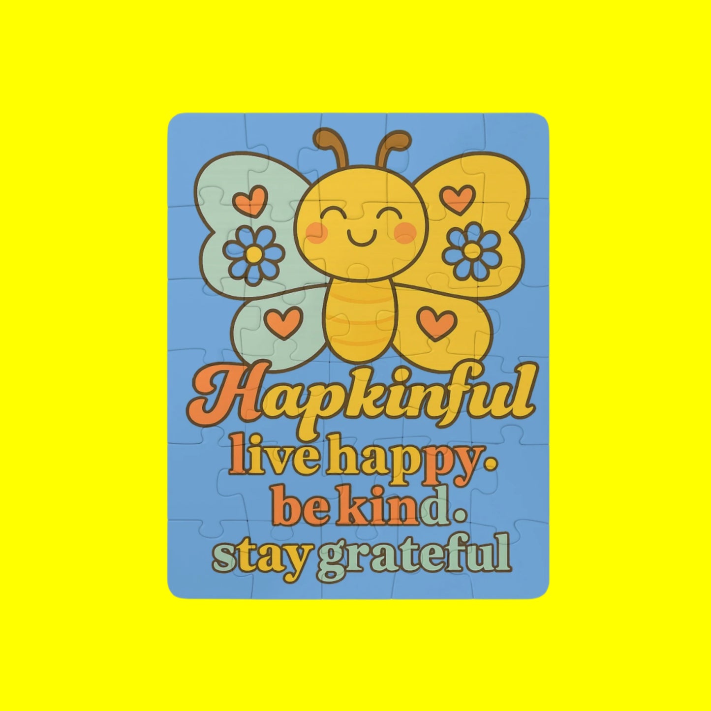 Happy Butterfly Inspirational Kids Jigsaw Puzzle. 30 Piece. Ages 3 nd up.